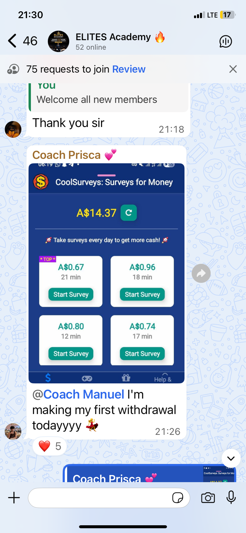 USF student withdrawal proof — Prisca